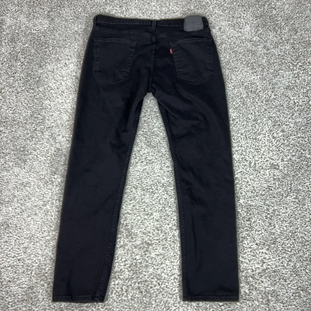 Levis 502 Jeans Mens 36x34 Black Slim Straight Denim Dark Wash Basic Casual